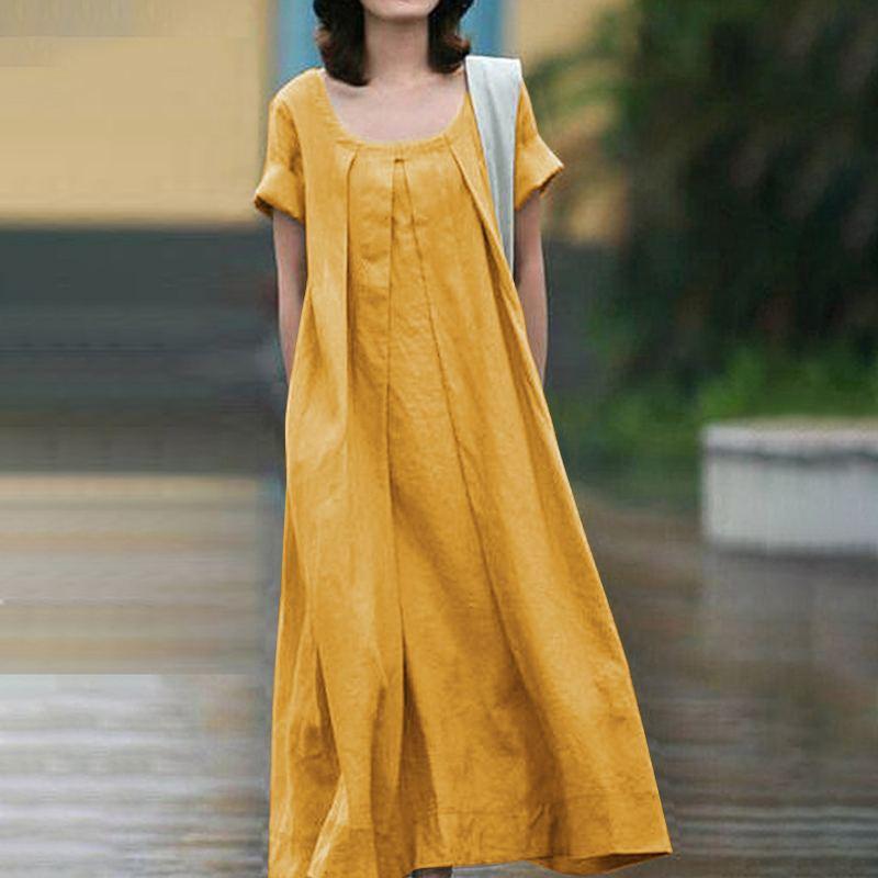 Abegail® | Casual Maxi Dress with square neck