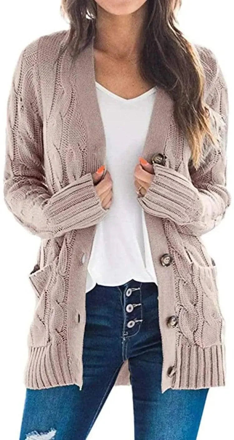 Mid-length Sweater Cardigan-11